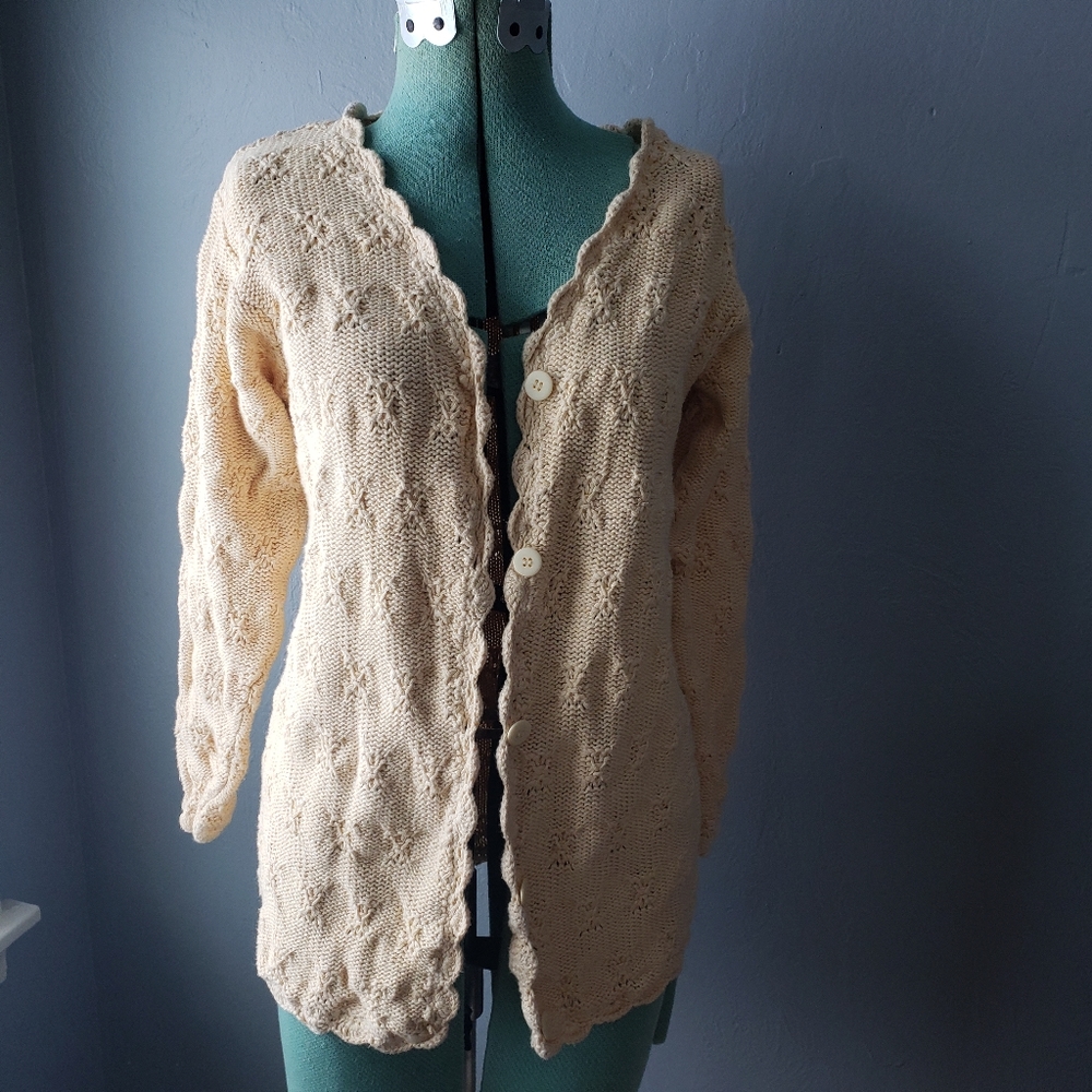 Vintage Worthington Yellow Knit Cardigan
